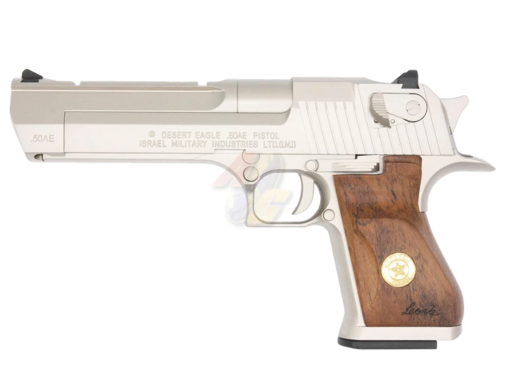 AG/ ALC Custom Full Steel Desert Eagle .50AE Pistol with Wood Grip - Matt Silver