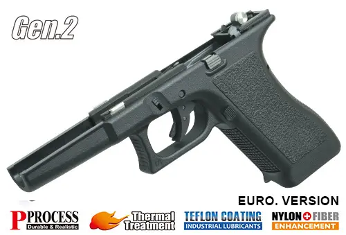 [GD-GLK-198E-BK] Guarder New Gen. Frame Complete Set for Tokyo Marui G17/ G22/ G34 GBB Series GEN.II - Euro. Ver. (BK)