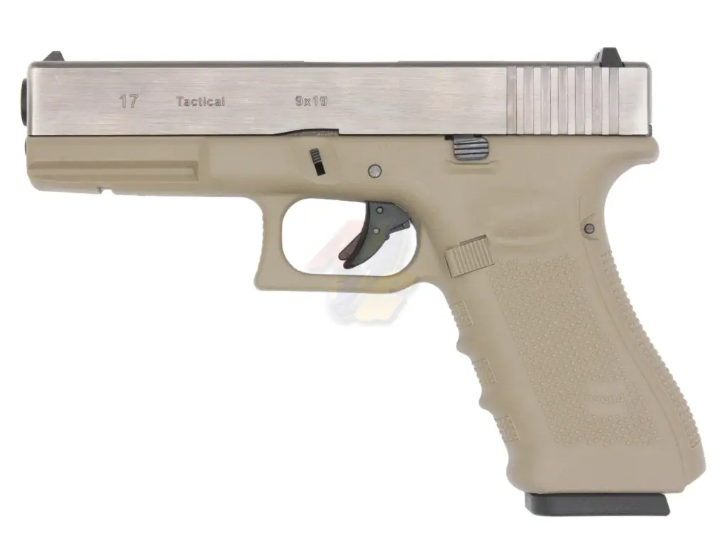 AG Custom WE G17 Gen.4 GBB Silver Metal Slide with Sand Frame