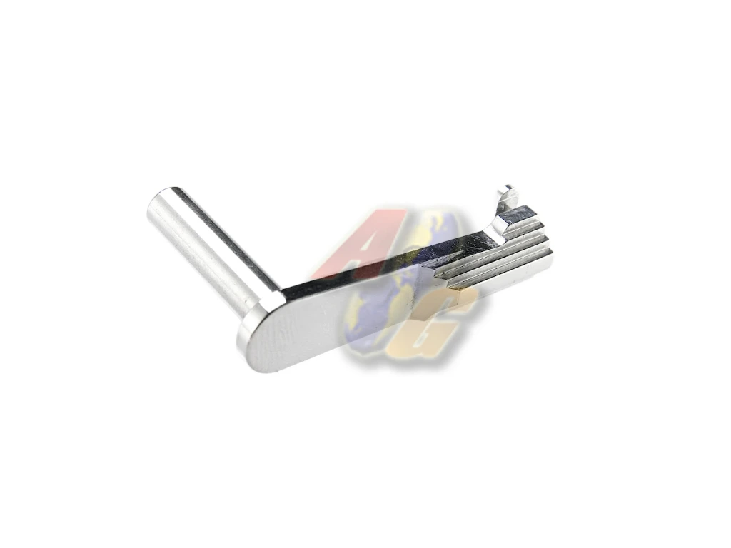 Airsoft Masterpiece CNC Steel Slide Stop for Tokyo Marui Hi-Capa Series GBB - Type 2 (Silver)