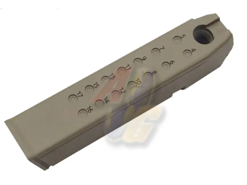 [GD-GLK-150-A-FDE] Guarder Aluminum Magazine Case for Tokyo Marui G17/ G18C/ G22/ G34 GBB Magazine - 9mm (FDE)