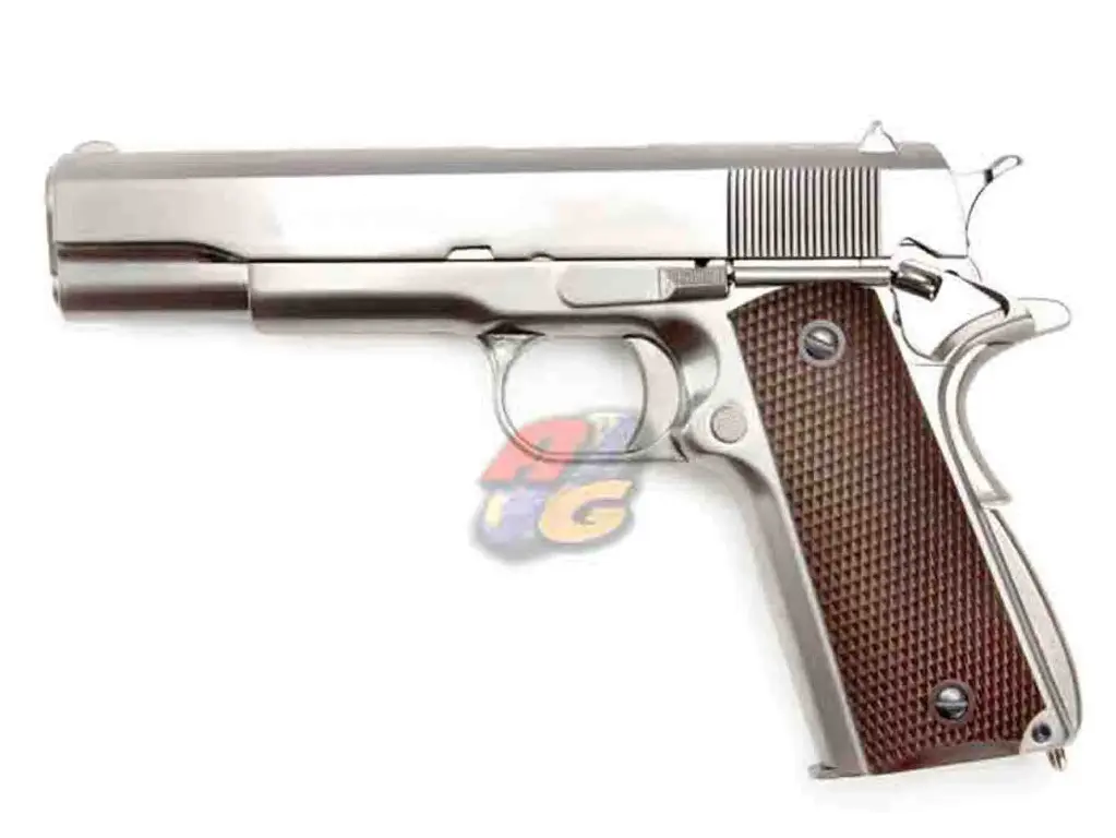 WE M1911A1 GBB - Full Metal (SV, Wooden Color Grip, No Marking) (Co2 Version)