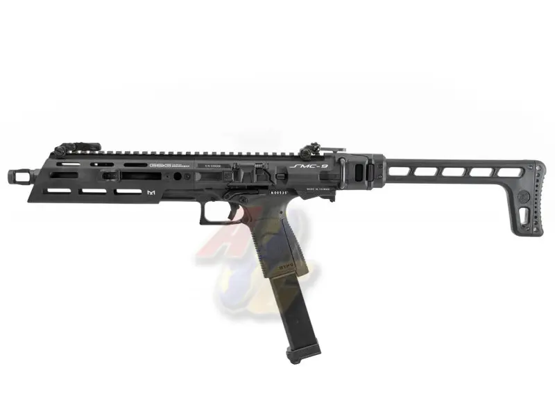 G&G SMC-9 9mm Conversion Carbine Kit with GTP9 Gas Blowback Pistol - Black