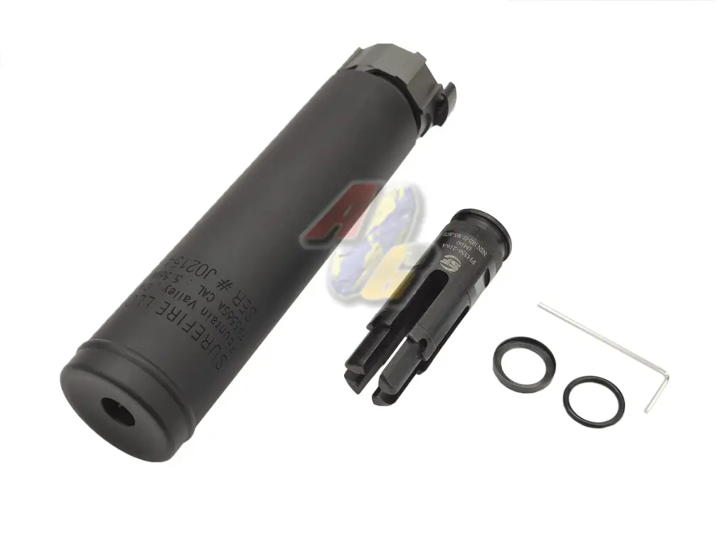 Airsoft Artisan FH556 Style Silencer with FH216A Flash Hider (Black)