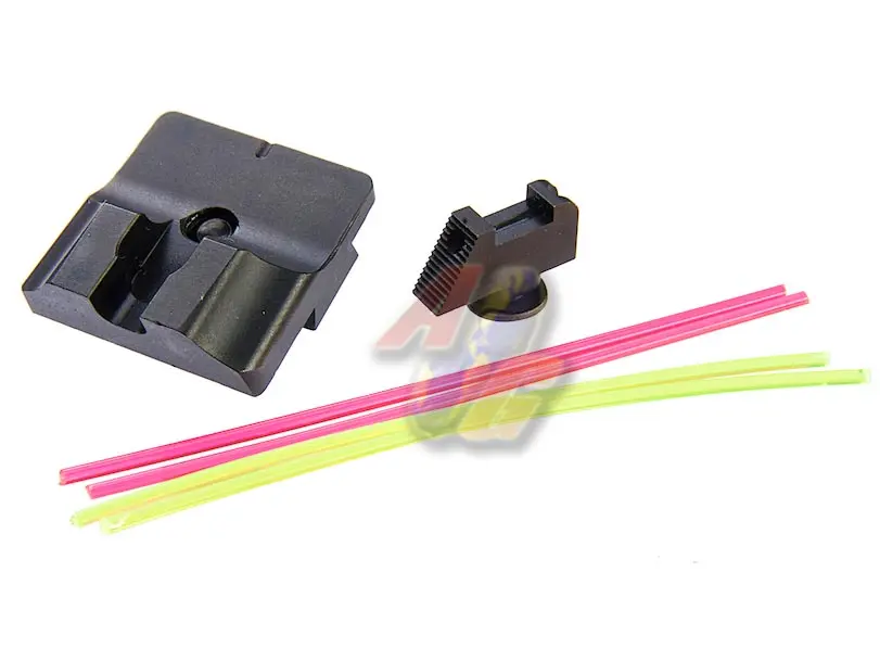 GunsModify W Style Steel CNC Fiber Optic Sight Set for Umarex/ VFC Glock GBB Series