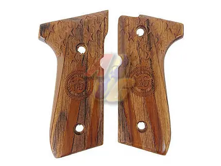 KIMPOI SHOP Hand Carved Wood Grip for Tokyo Marui M9 GBB (Red Wing)