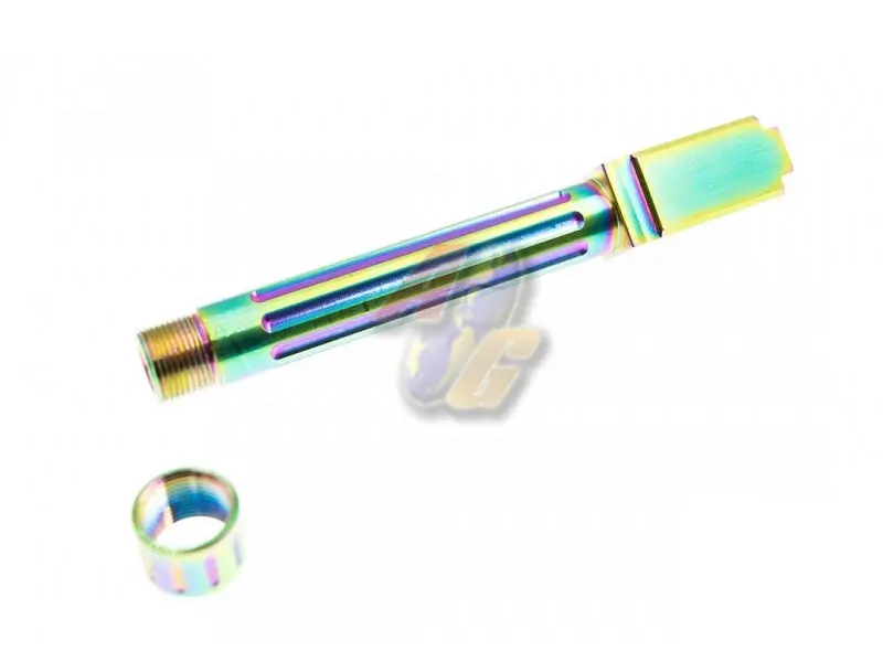 C&C Tac BK-List Style Stainless Steel Threaded Outer Barrel for Tokyo Marui G17 GBB Series - Rainbow