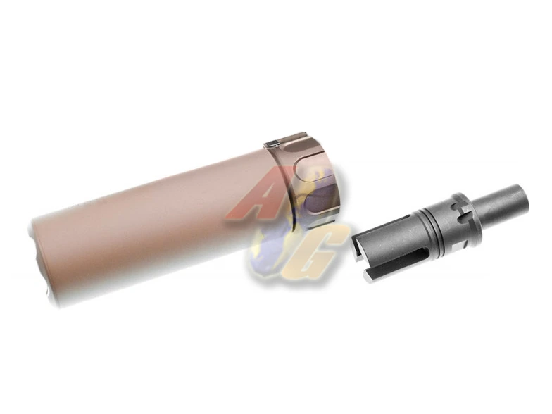 RGW SOCOM 46 Style Mini Dummy Airsoft Silencer for Umarex MP7 GBB - 12mm+Thread (DE)