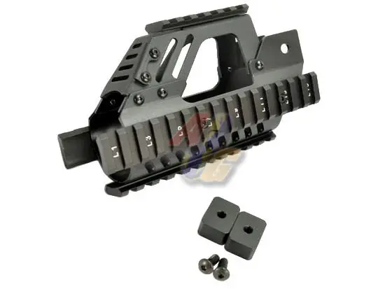 CYMA P90 SMG AEG Rifle Tri-Rail Alloy Handguard (Black)