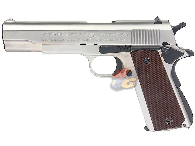 Double Bell Colt M1911A1 GBB with Marking - Silver