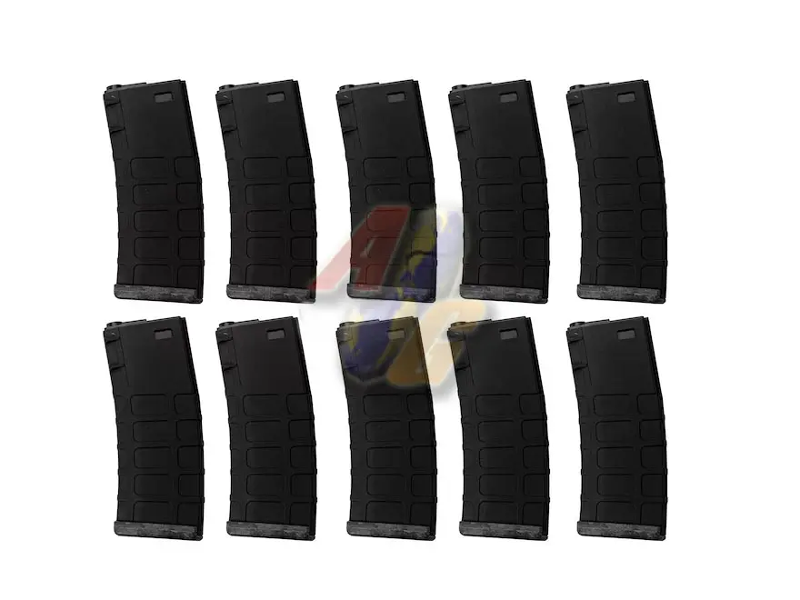 G&P GMAG 130rds Mid-Cap Magazine for M4/ M16 Series AEG (Black/ 10pcs)