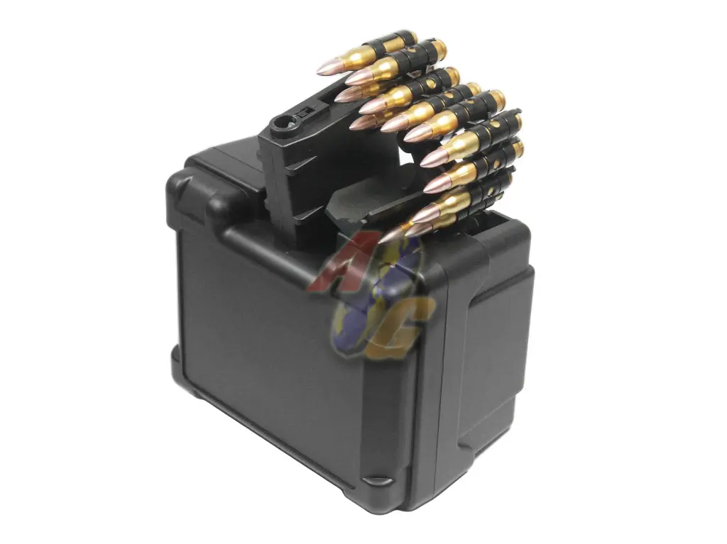 Golden Eagle 2600 Rounds Magazine Drum LMG Enhanced M4 AEG with Dummy Rem 223 Belt