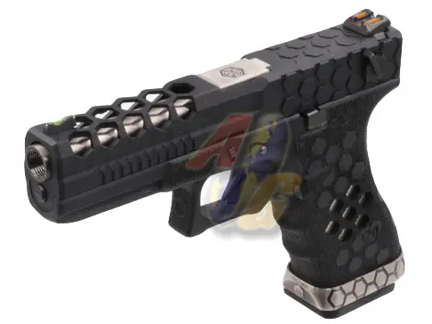 Armorer Works Hex Cut Signature G18C GBB Pistol - BK/ BK