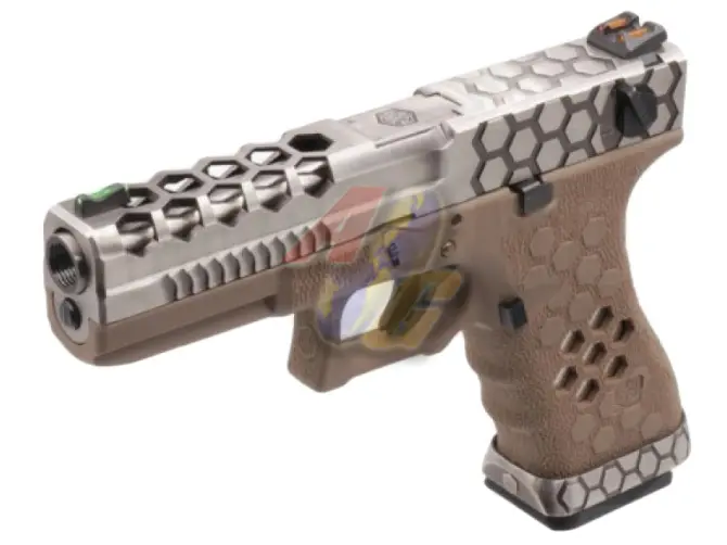 Armorer Works Hex Cut Signature G18C GBB Pistol - SV/ TAN