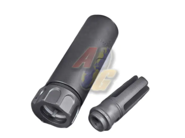 Airsoft Artisan SF Style Mini Muzzle Brake with 4 Prong Flash Hider (Black)