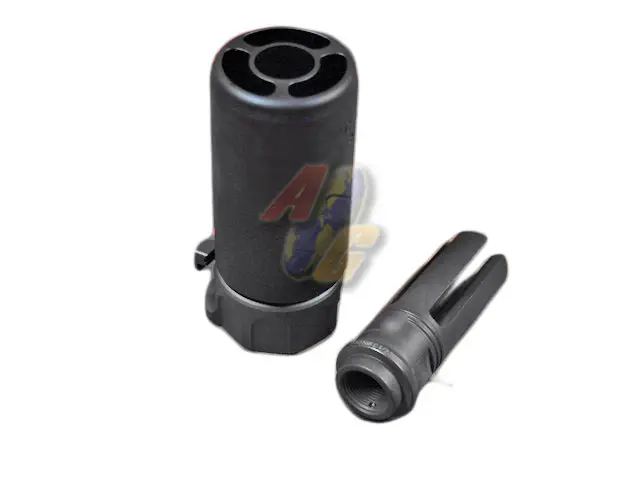 Airsoft Artisan SF Style Muzzle Brake with 4 Prong Flash Hider (Black)