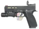 AG Custom KJ KP-13C Gas Pistol with FlipDot Folding Sight and P-Light GBB - BK