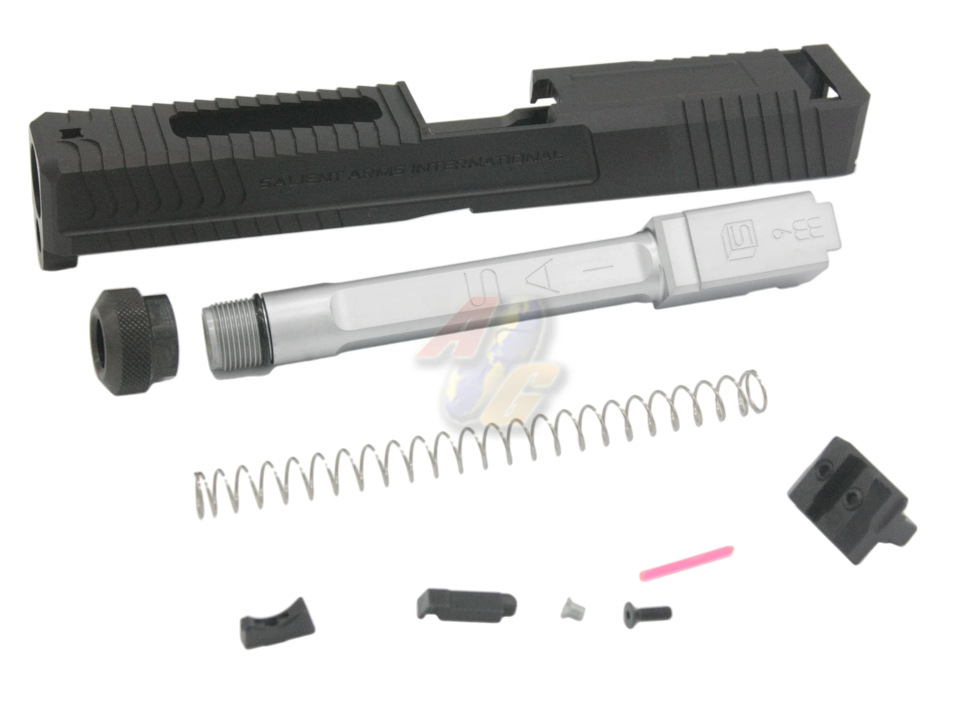 EMG SAI Steel BLU Slide Kit for EMG SAI BLU GBB Pistol - Silver Barrel (by G&P)