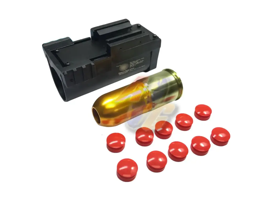 Armyforce CNC Aluminum M203 Mini Grenade Launcher with 40mm Paintball/ BB's Airsoft Grenade Cartridge (Black/ Long)