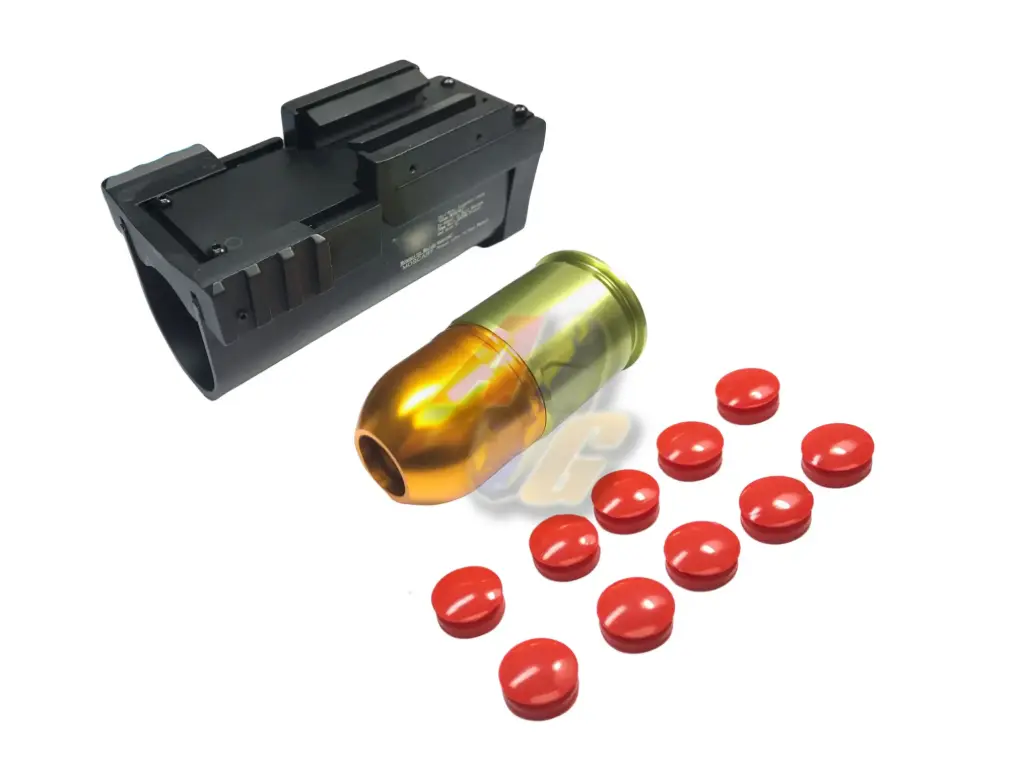Armyforce CNC Aluminum M203 Mini Grenade Launcher with 40mm Paintball/ BB's Airsoft Grenade Cartridge (Black/ Short)