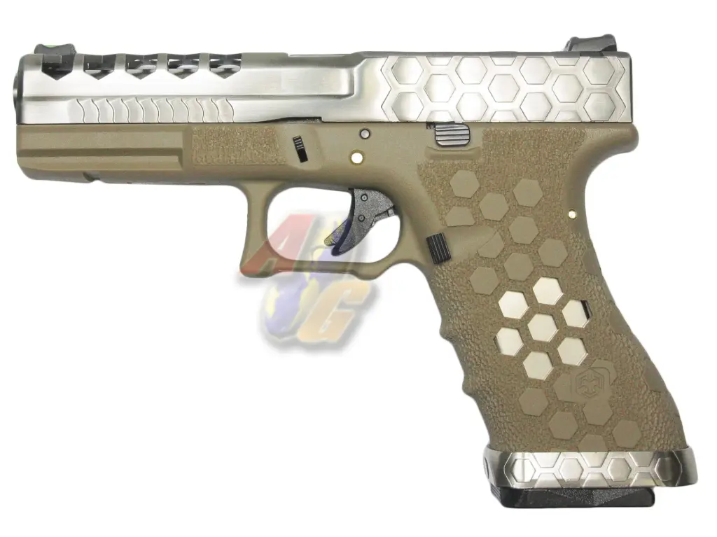 Armorer Works Hex Cut Signature H17 GBB Pistol (SV/ TAN)