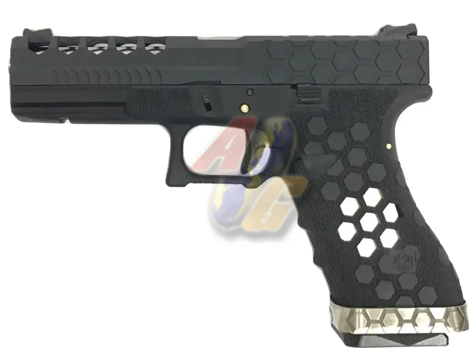 Armorer Works Hex Cut Signature G17 GBB Pistol - BK/ BK
