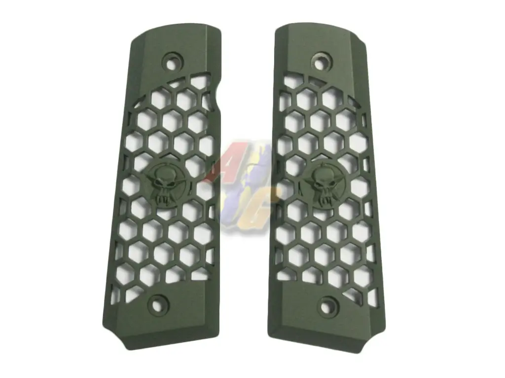 WE M1911 Aluminum Hexagon Grip - Olive Drab