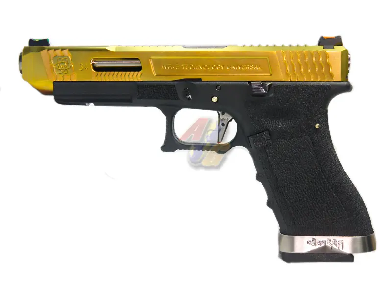 WE G34 WET GBB( Gold, Metal Slide, BK Frame )