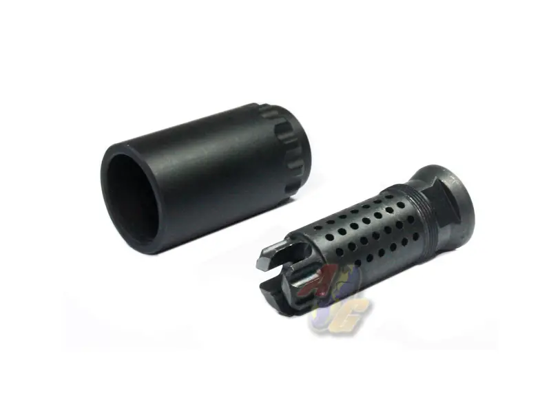 5KU 7.62 Taper Mount Flash Comp with Blast Shield (14mm-)