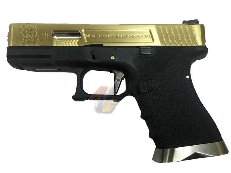 WE G19 WET GBB (Gold, Metal Slide, BK Frame)
