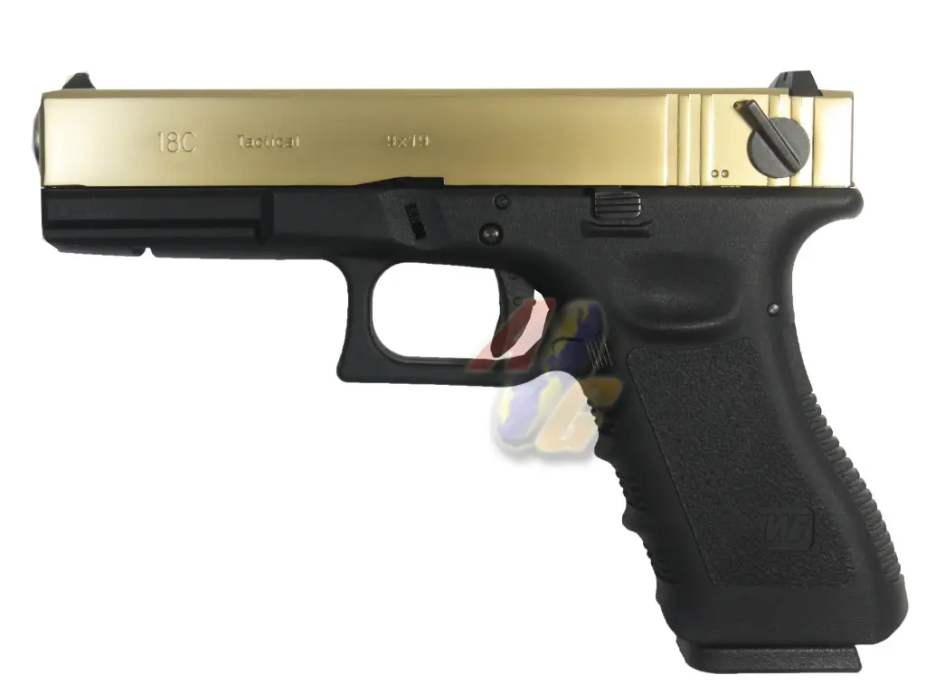 WE G18C GBB( Gold, Metal Slide, BK Frame )
