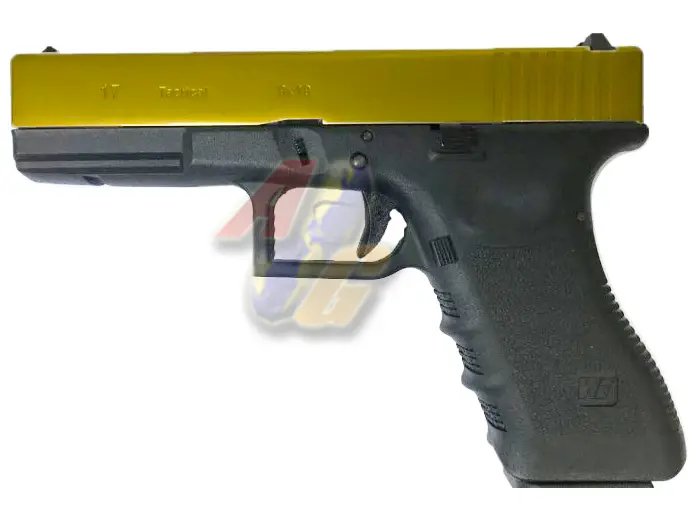 WE G17 GBB( Gold, Metal Slide, BK Frame )