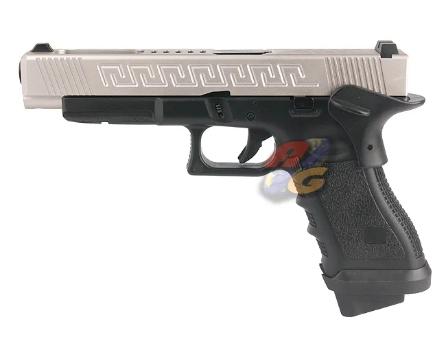 Army Armament CNC Metal Slide G34 J Style GBB - Powder Silver