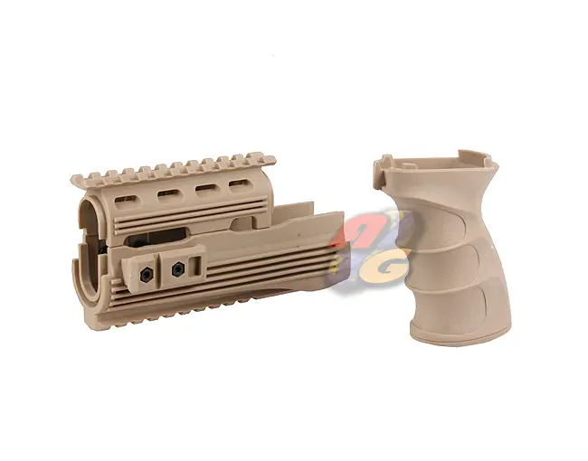 CYMA AK Railed Handguard with Tactical Grip Set - DE