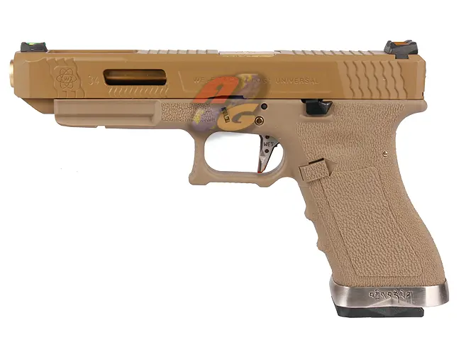 WE G34 T9 GBB ( TAN Slide, GD Barrel, TAN Frame )