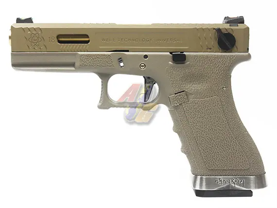 WE G18C T9 GBB (TAN Slide, GD Barrel, TAN Frame)