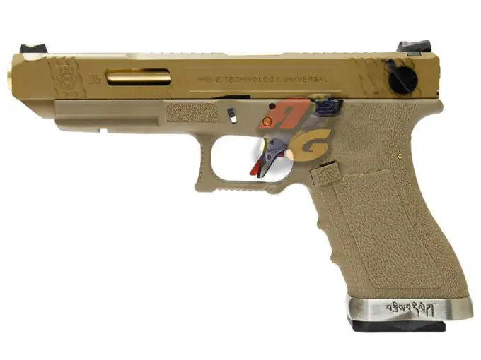WE G35 T9 GBB (TAN Slide, GD Barrel, TAN Frame)