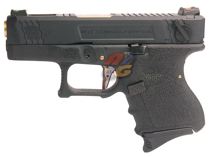 WE G26 T1 GBB (BK Slide, GD Barrel, BK Frame)