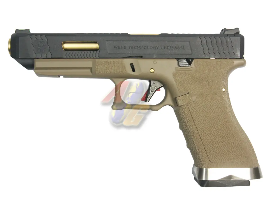 WE G34 T6 GBB (BK Slide, GD Barrel, TAN Frame)