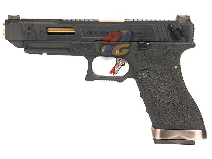 WE G35 T1 GBB (BK Slide, GD Barrel, BK Frame)