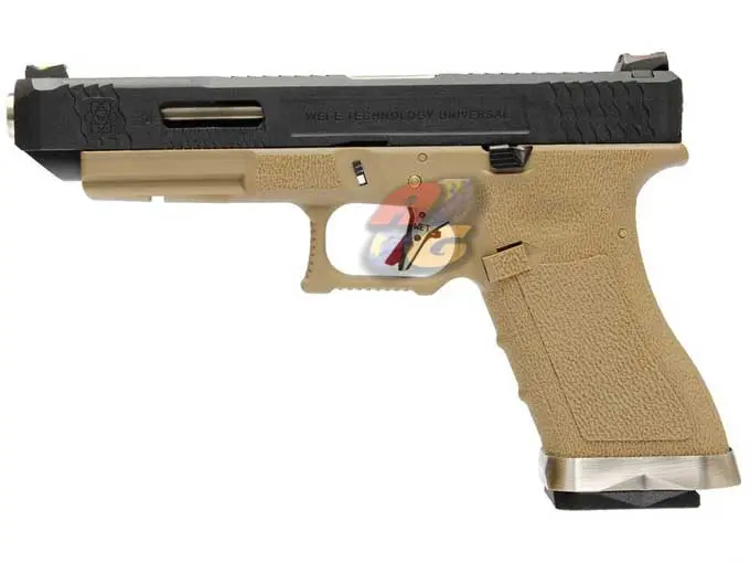 WE G34 T2 GBB (BK Slide, SV Barrel, TAN Frame)