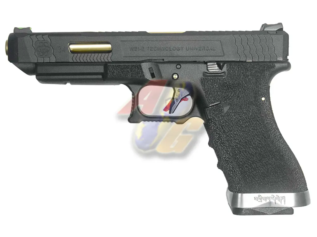 WE G34 T1 GBB ( BK Slide, GD Barrel, BK Frame )