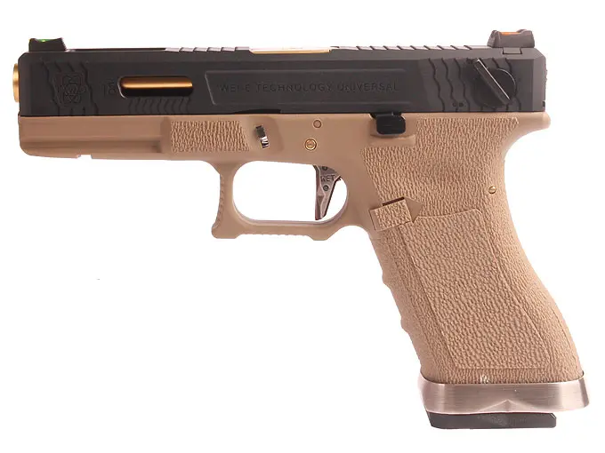 WE G18C T6 GBB ( BK Slide, GD Barrel, TAN Frame )
