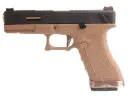 WE G18C T6 GBB ( BK Slide, GD Barrel, TAN Frame )