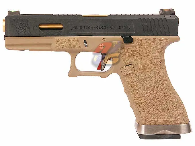 WE G17 T6 GBB (BK Slide, GD Barrel, TAN Frame)
