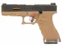 WE G17 T6 GBB ( BK Slide, GD Barrel, TAN Frame )