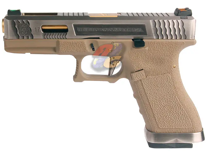 WE G17 T4 GBB ( SV Slide, GD Barrel, TAN Frame )