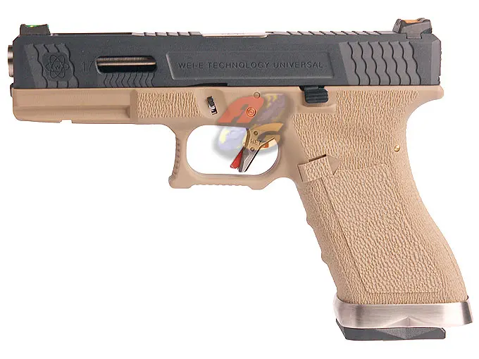 WE G17 T2 GBB (BK Slide, SV Barrel, TAN Frame)