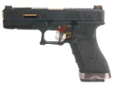 WE G17 T1 GBB (BK Slide, GD Barrel, BK Frame)