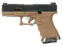WE G19 T6 GBB (BK Slide, GD Barrel, TAN Frame)